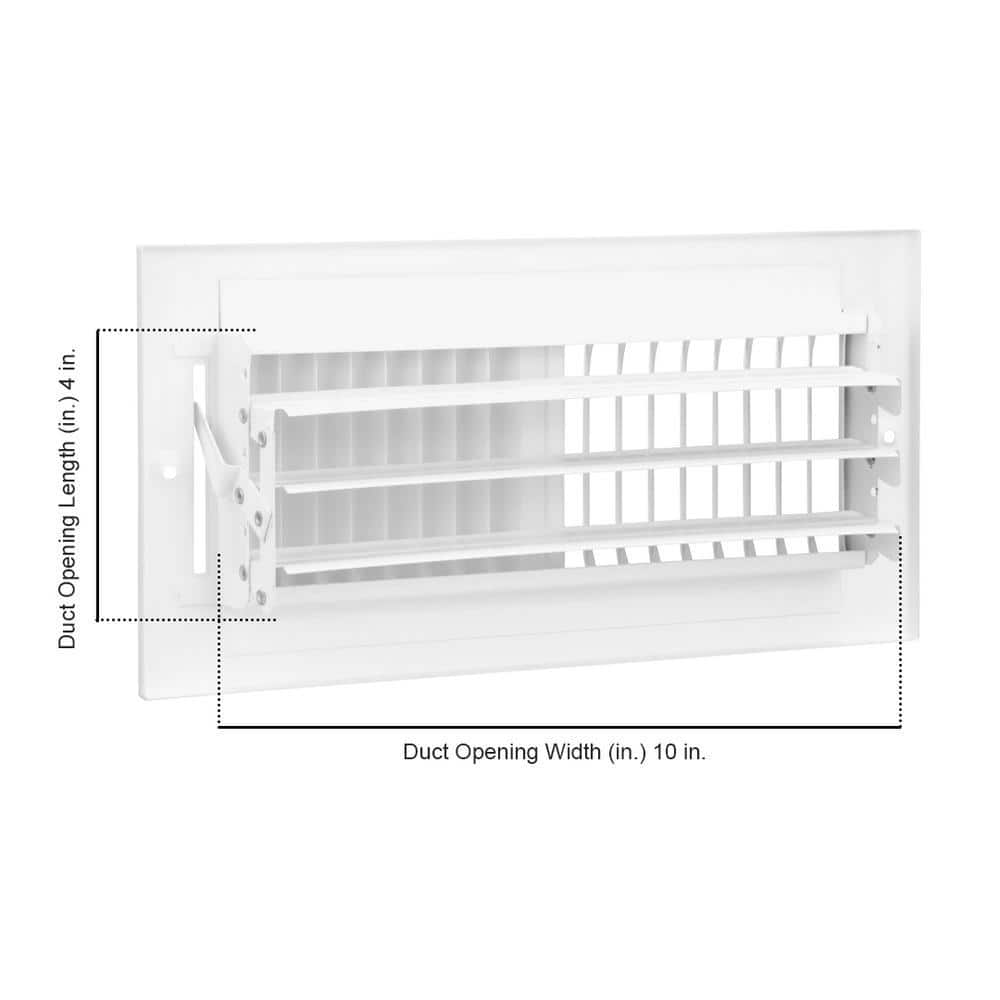 Everbilt 10 in. 4 in. 2-Way Steel Wall/Ceiling Register White (2)