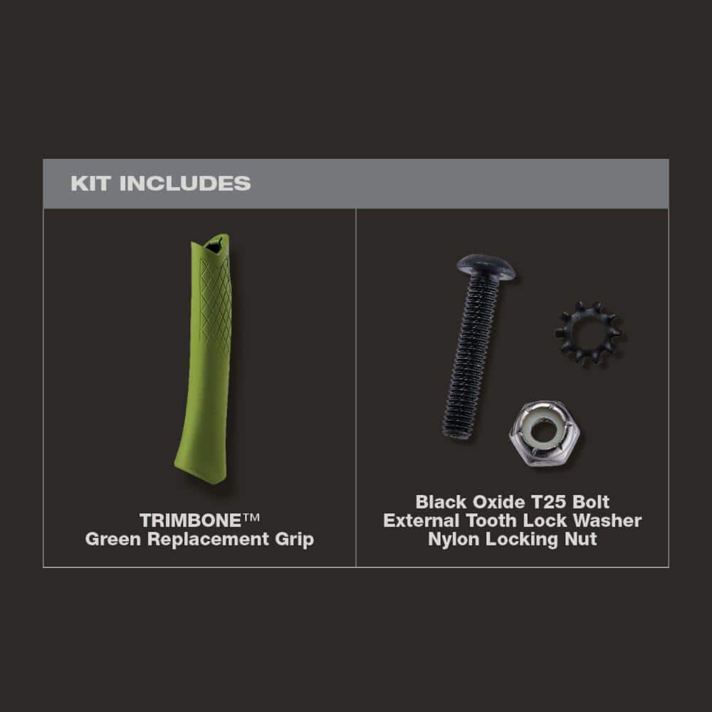 Stiletto TRIMBONE Titanium Smooth Face with Curved Handle with TRIMBONE Green Replacement Grip (3)