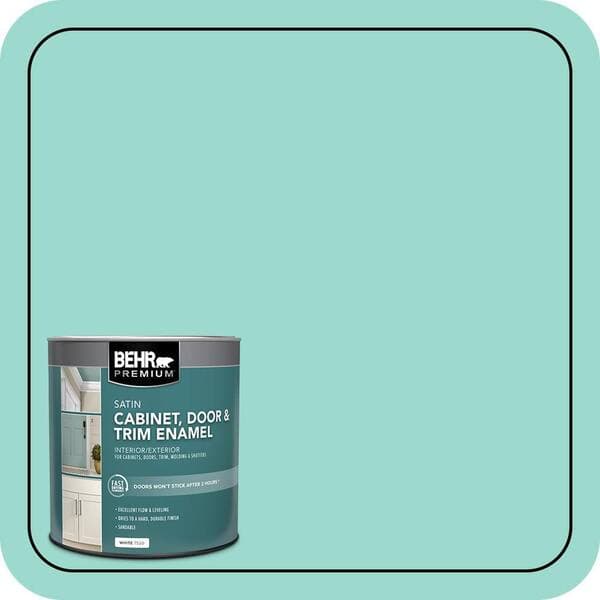 BEHR PREMIUM 1 qt. #P440-3 Fish Pond Satin Enamel Interior/Exterior Cabinet, Door & Trim Paint (2)