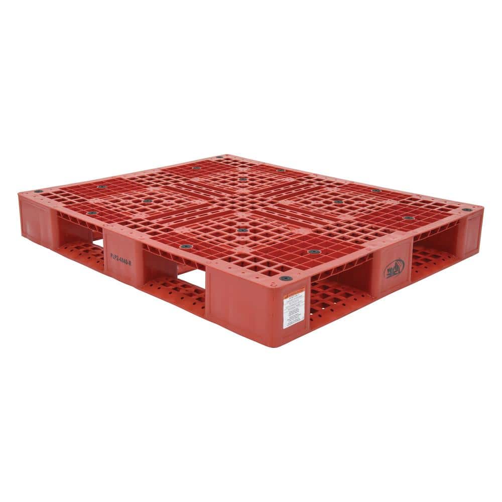 Vestil 48 in. x 40 in. x 6 in. Red Plastic Pallet/Skid