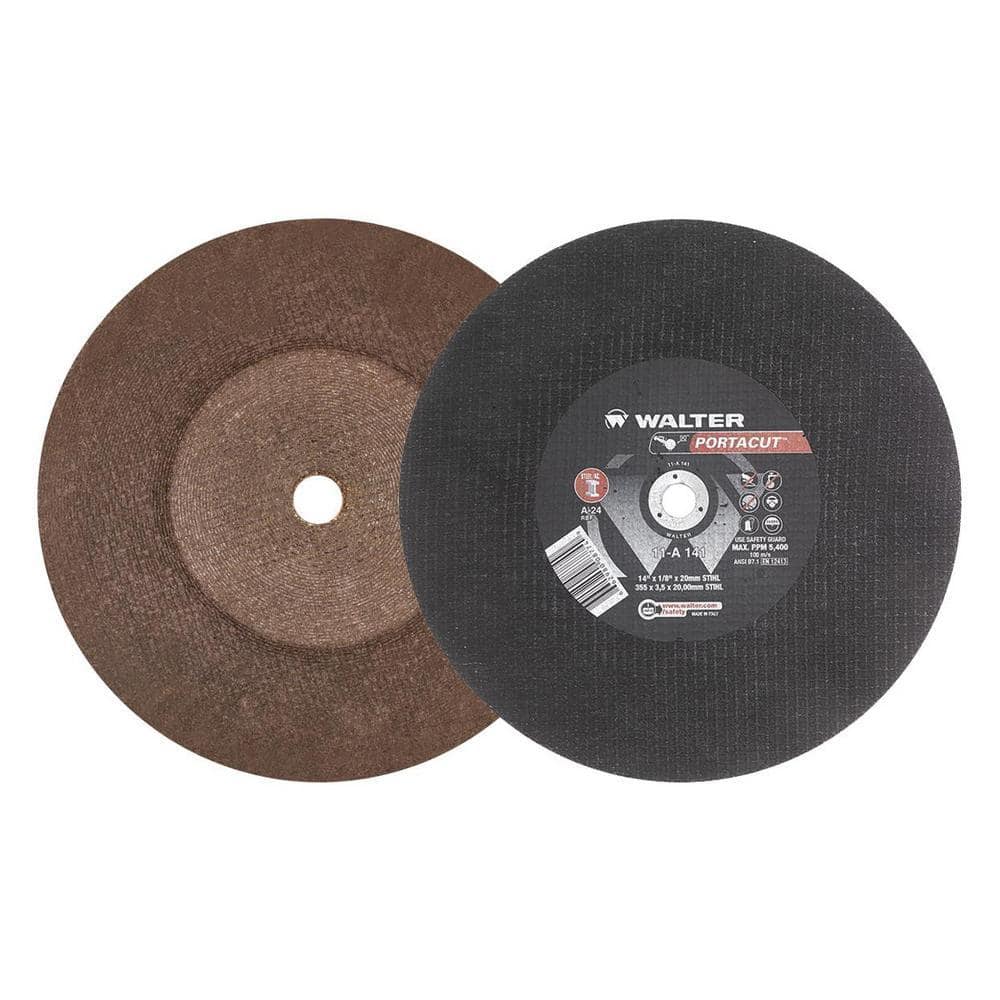WALTER SURFACE TECHNOLOGIES Portacut 14 in. x 1/8 in. 20 mm STIHL Arbor T1 A24 Cutting Wheels (10-Pack)