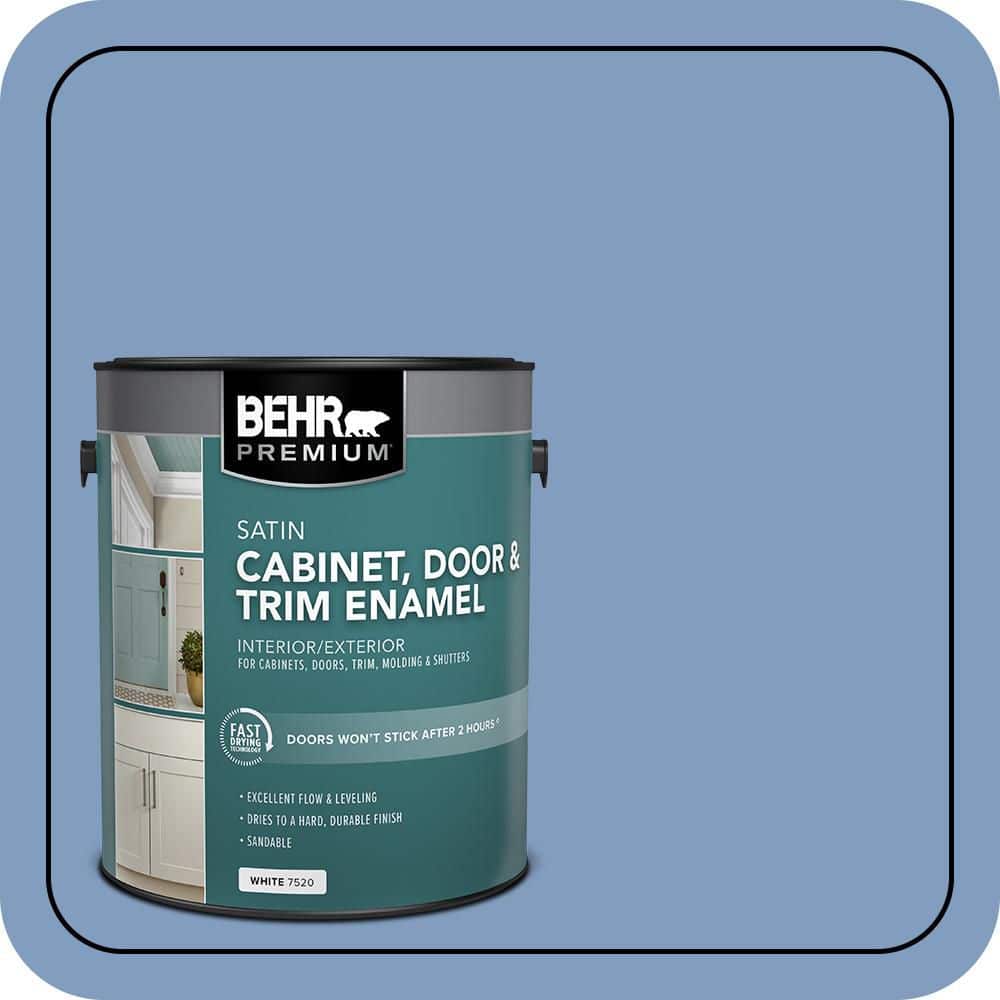 BEHR PREMIUM 1 gal. #M530-4 Washed Denim Satin Enamel Interior/Exterior Cabinet, Door & Trim Paint