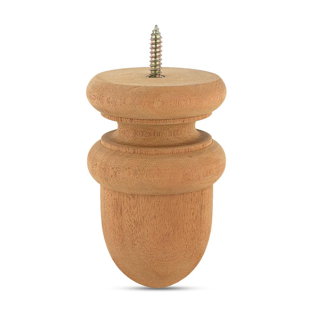 Protectyte 3.5 in. x 3.5 in. 4x4 Mahogany Kiln-Dried Acorn Post Cap Finial (3)
