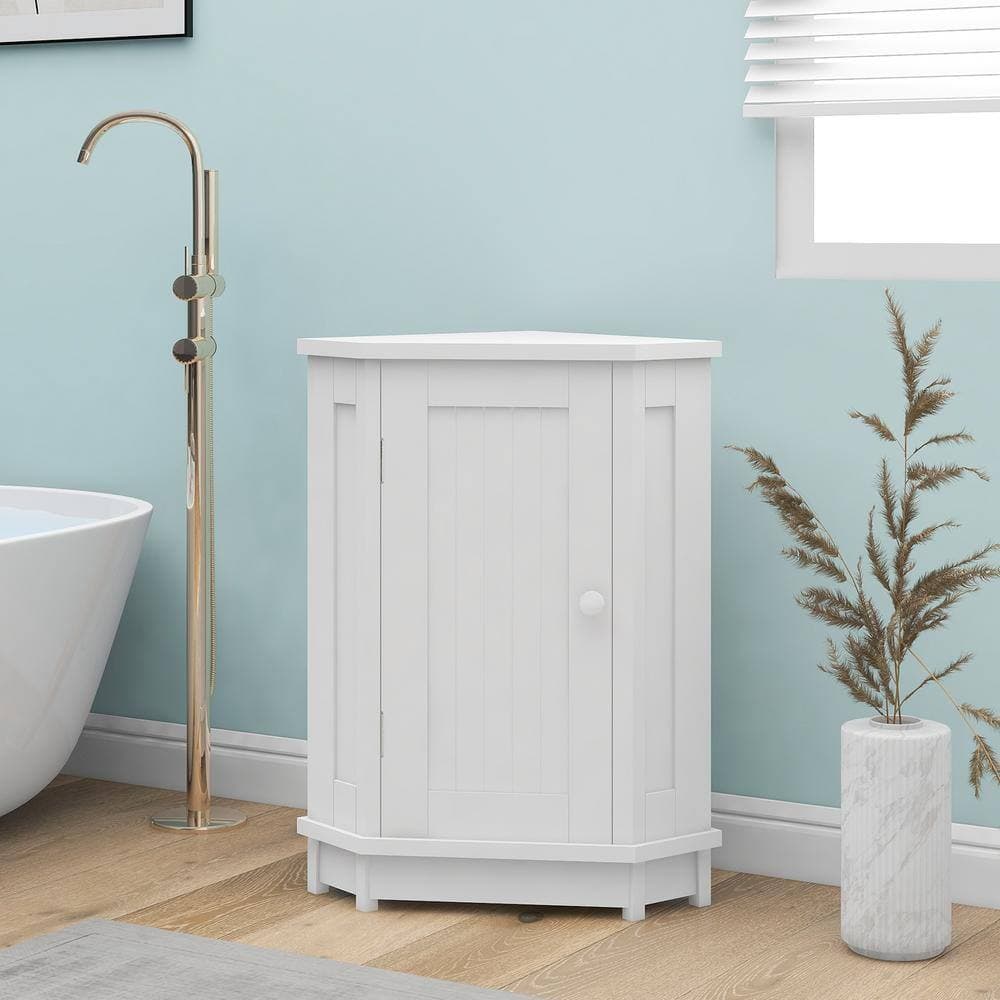 Unbranded 17.5 in. W x 17.5 in. D x 31.4 in. H White Linen Cabinet with Adjustable Shelf (2)