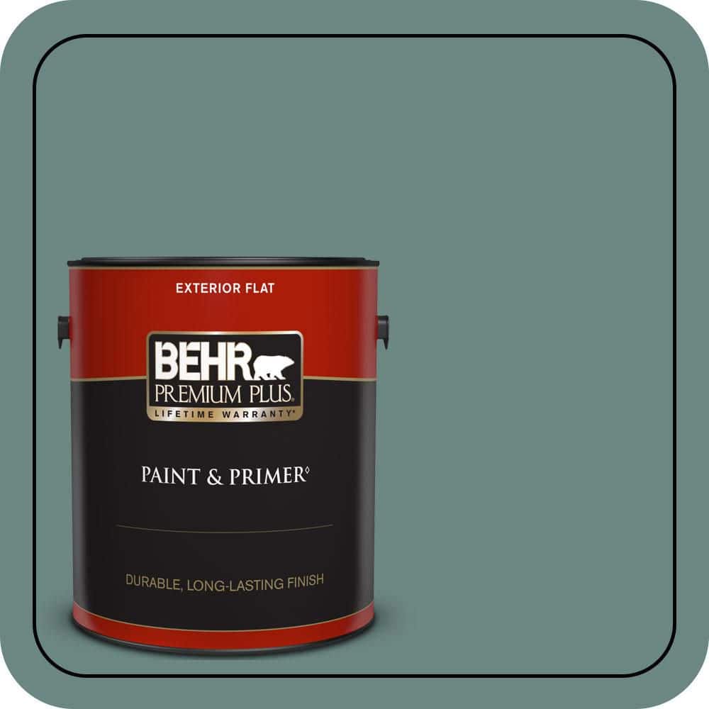BEHR PREMIUM PLUS 1 gal. #480F-5 Marsh Creek Flat Exterior Paint & Primer