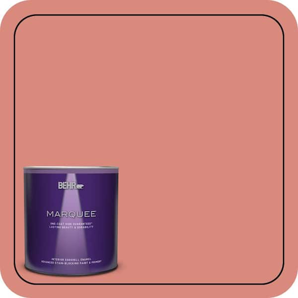 BEHR PREMIUM PLUS 1 gal. #M170-5 Indian Sunset Semi-Gloss Enamel Low Odor Interior Paint & Primer (2)