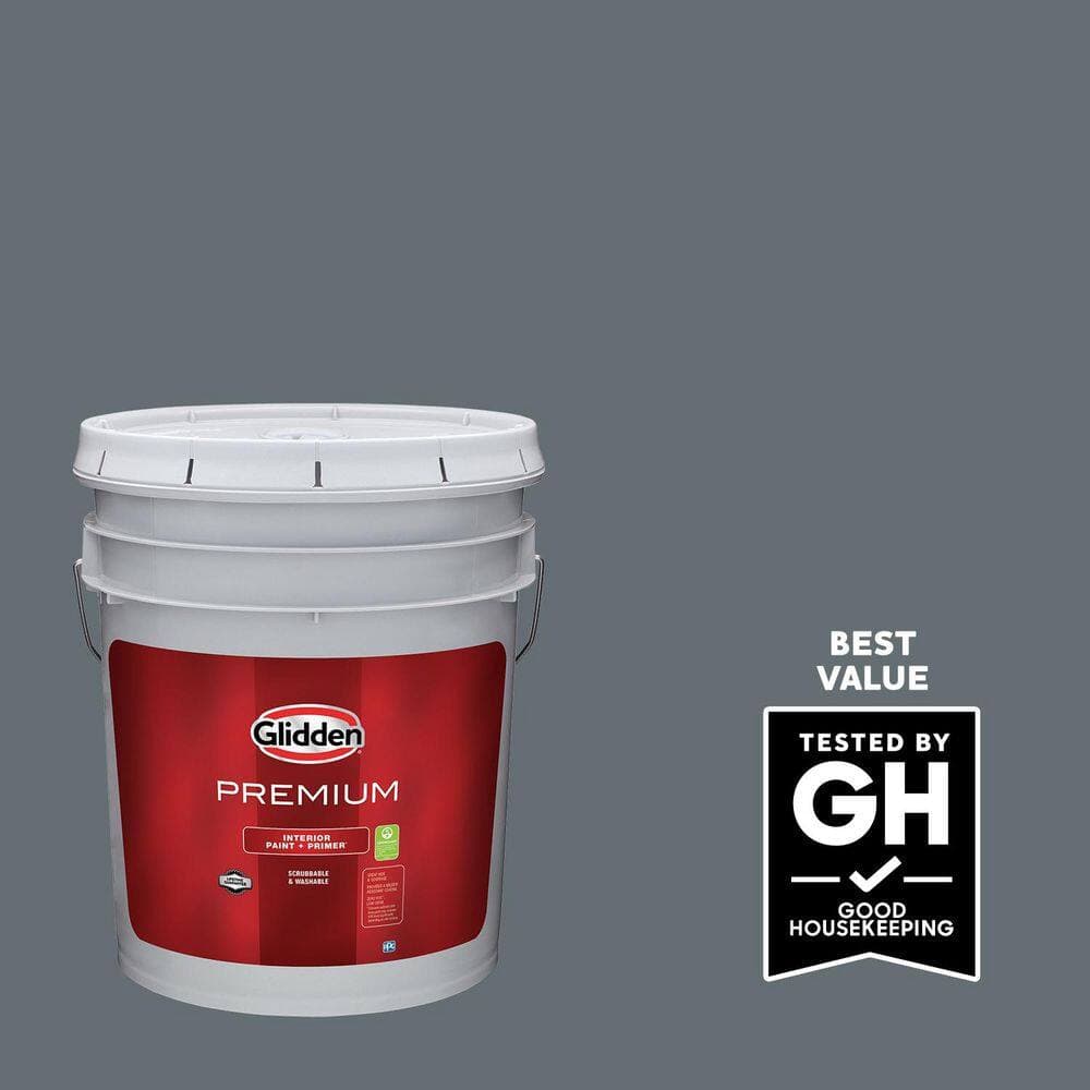 Glidden Premium 5 gal. PPG1039-6 In The Shadows Semi-Gloss Interior Latex Paint