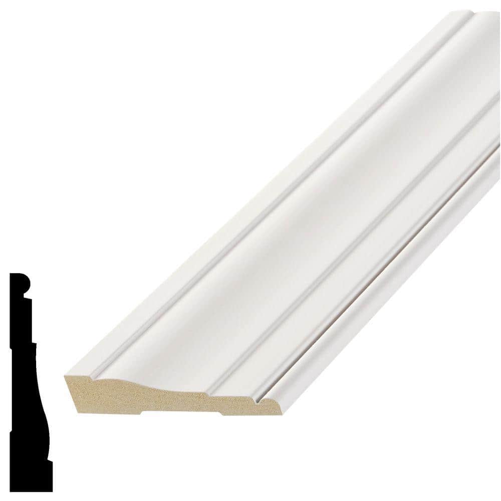HOUSE OF FARA 11/16 in. D x 3-1/4 in. D x 96 in. L Primed White Pine Wood Finger Joint Colonial Casing Moulding (1)