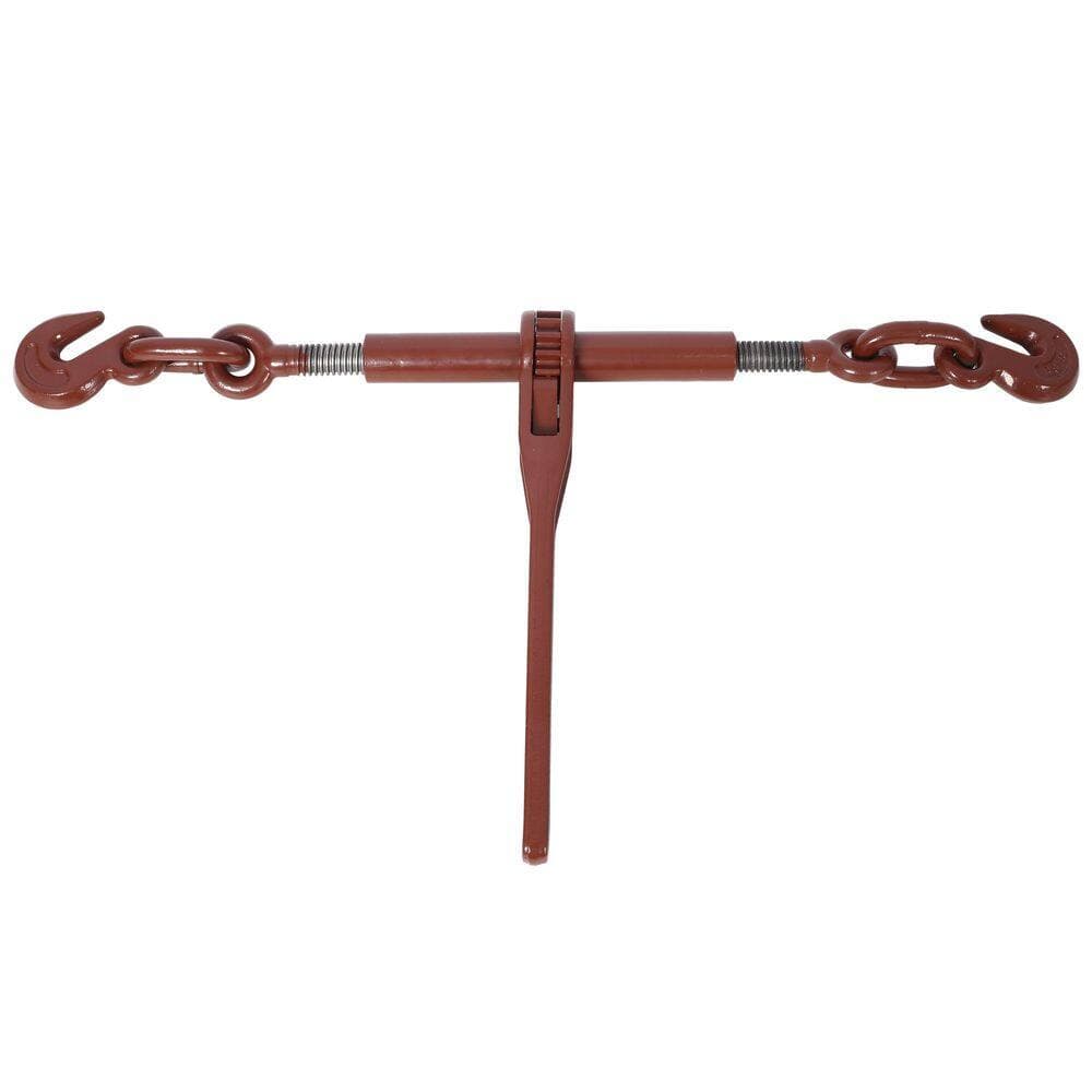 Amucolo Red Heavy Duty 5/16 in. - 3/8 in. Ratchet Binders, 9200 lbs. Working Load Breaking, G70 Hook Adjustable Length, (4-Pack) (3)