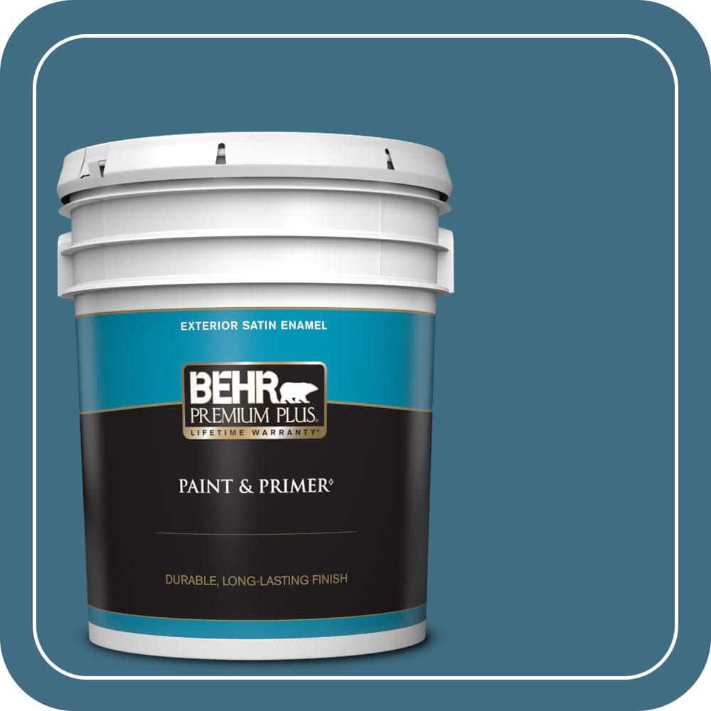 BEHR PREMIUM PLUS 5 gal. #560D-6 Seven Seas Satin Enamel Exterior Paint & Primer