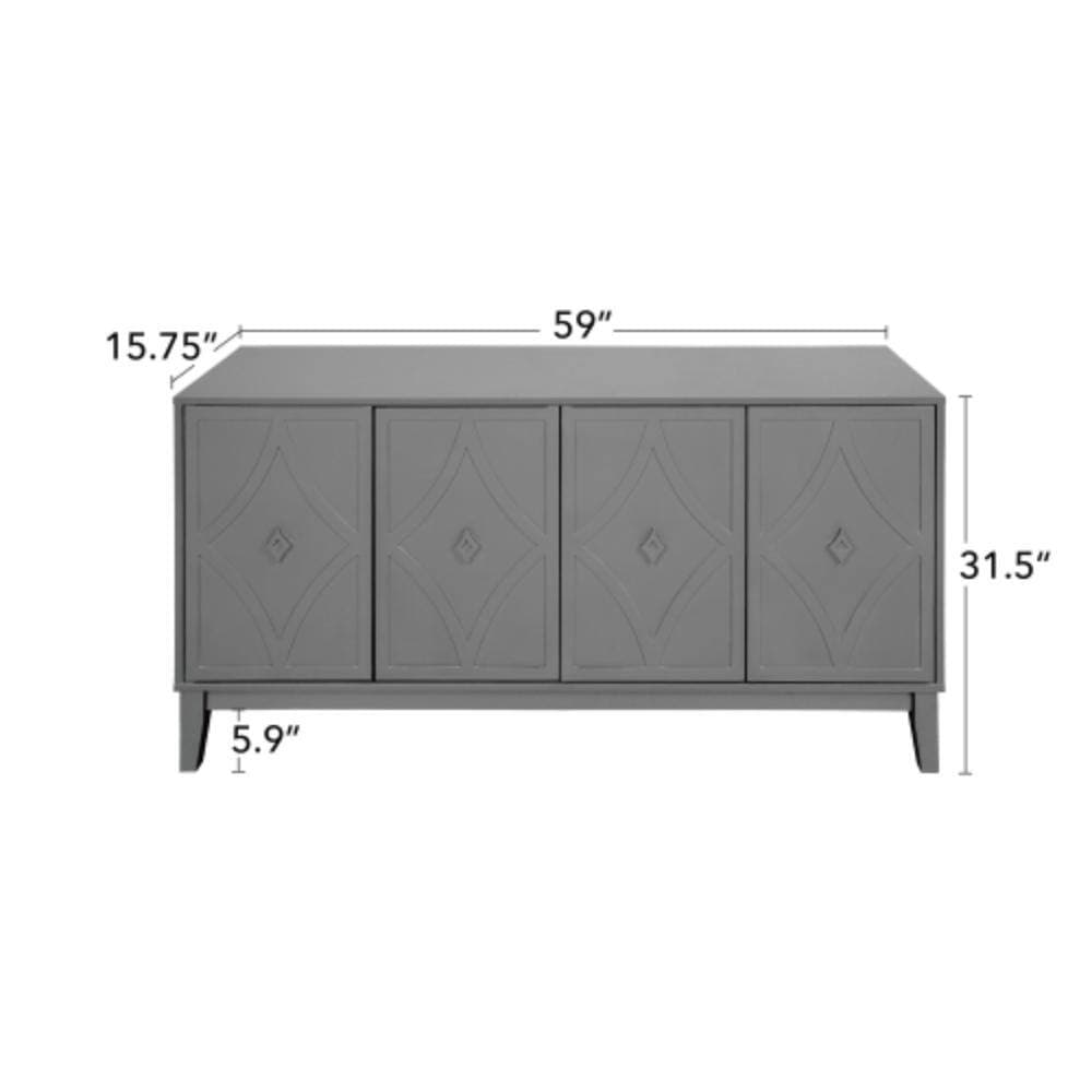 Unbranded 59.06 in. W x 15.75 in. D x 31.5 in. H Bathroom Gray Linen Cabinet (2)