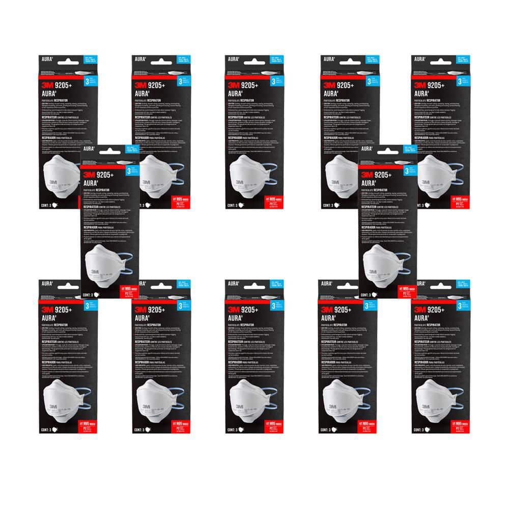 3M 9205+ N95 Aura Particulate Disposable Respirator Foldable (36-Pack)