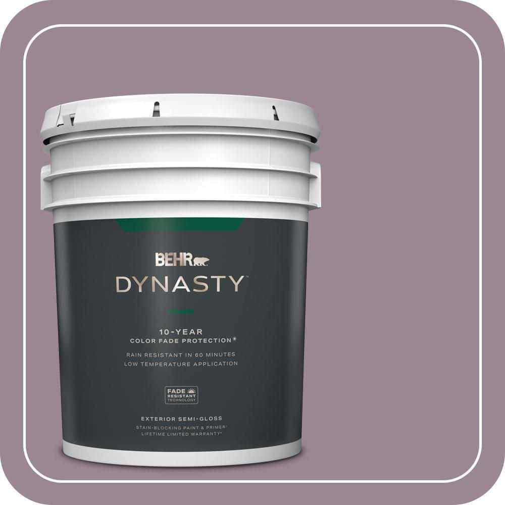 BEHR DYNASTY 5 gal. #690F-5 Purple Mauve Semi-Gloss Exterior Stain-Blocking Paint & Primer