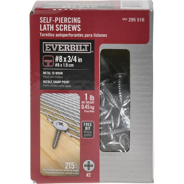 Everbilt #8 x 3/4 in. Phillips Drive Truss Head Lath Sharp Point Screw 1 lb.-Box (215-Piece) (2)