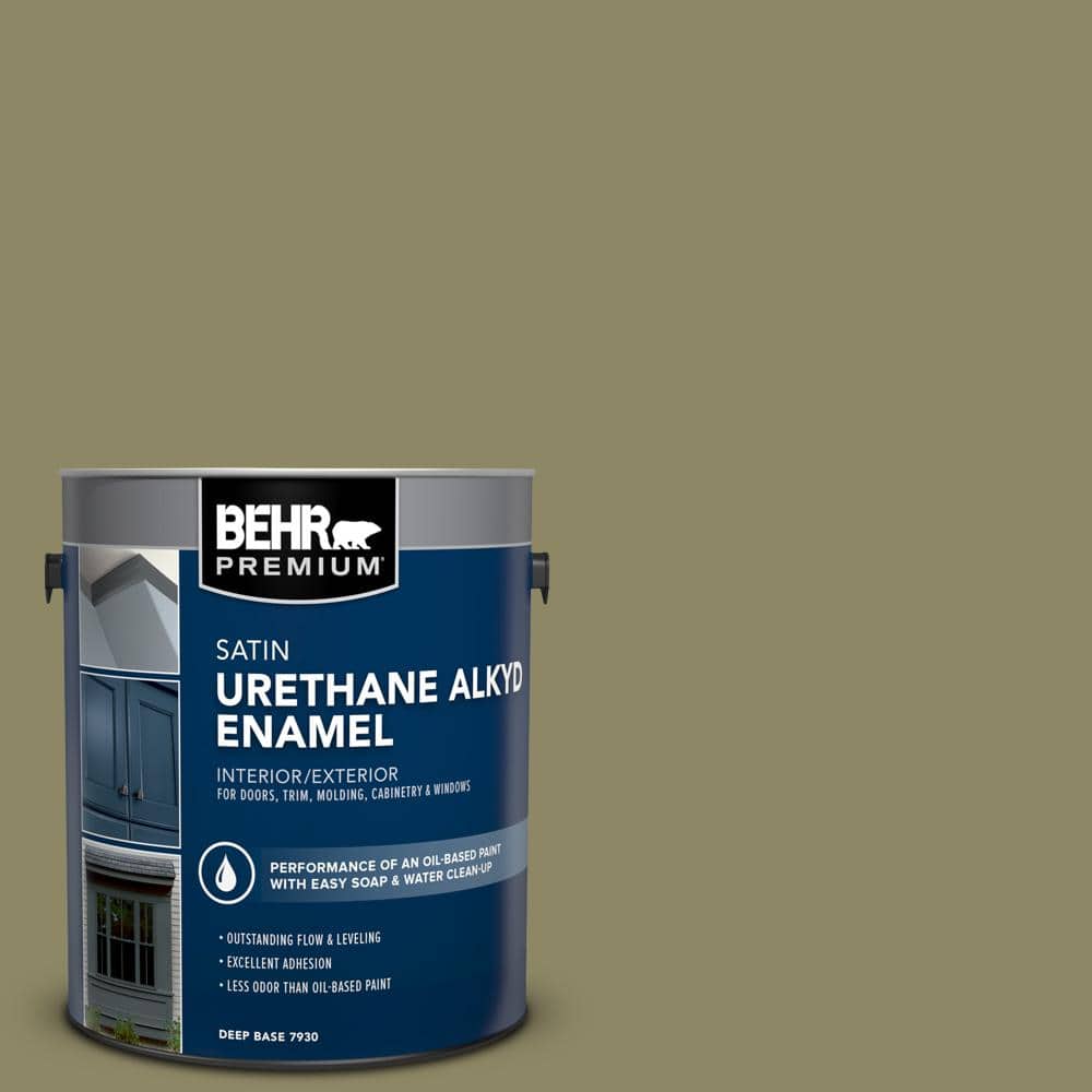 BEHR PREMIUM 1 gal. #PPU9-23 Oregano Spice Urethane Alkyd Satin Enamel Interior/Exterior Paint (1)