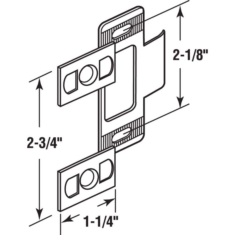 Prime-Line 2-3/4 in. x 2-1/8 in. Adjustable Strike, Three Piece, Bronze (1 Set) (2)