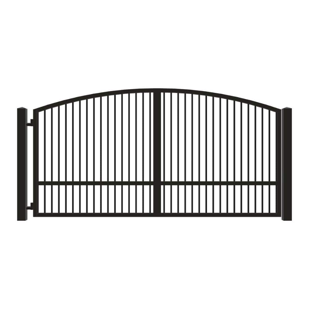 Unbranded Driveway Gate — Swing, Side, Arch, Single, Black — 146"W x 72"H (1)