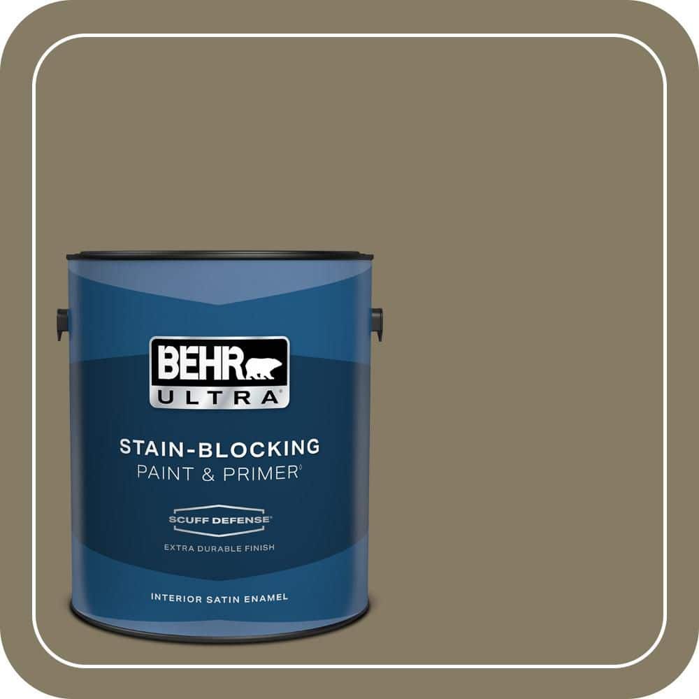 BEHR ULTRA 1 gal. #PPU8-24 Deserted Island Extra Durable Satin Enamel Interior Paint & Primer