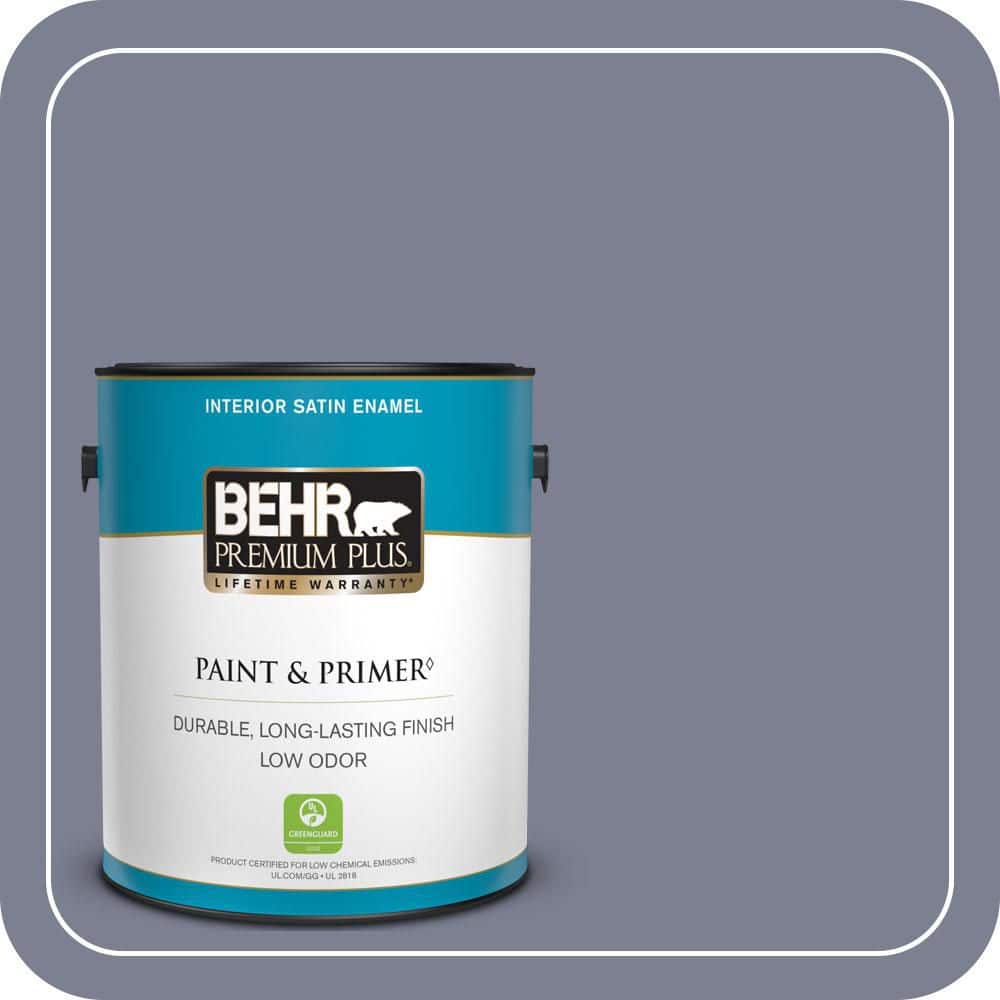 BEHR PREMIUM PLUS 1 gal. #620F-5 Majestic Mount Satin Enamel Low Odor Interior Paint & Primer