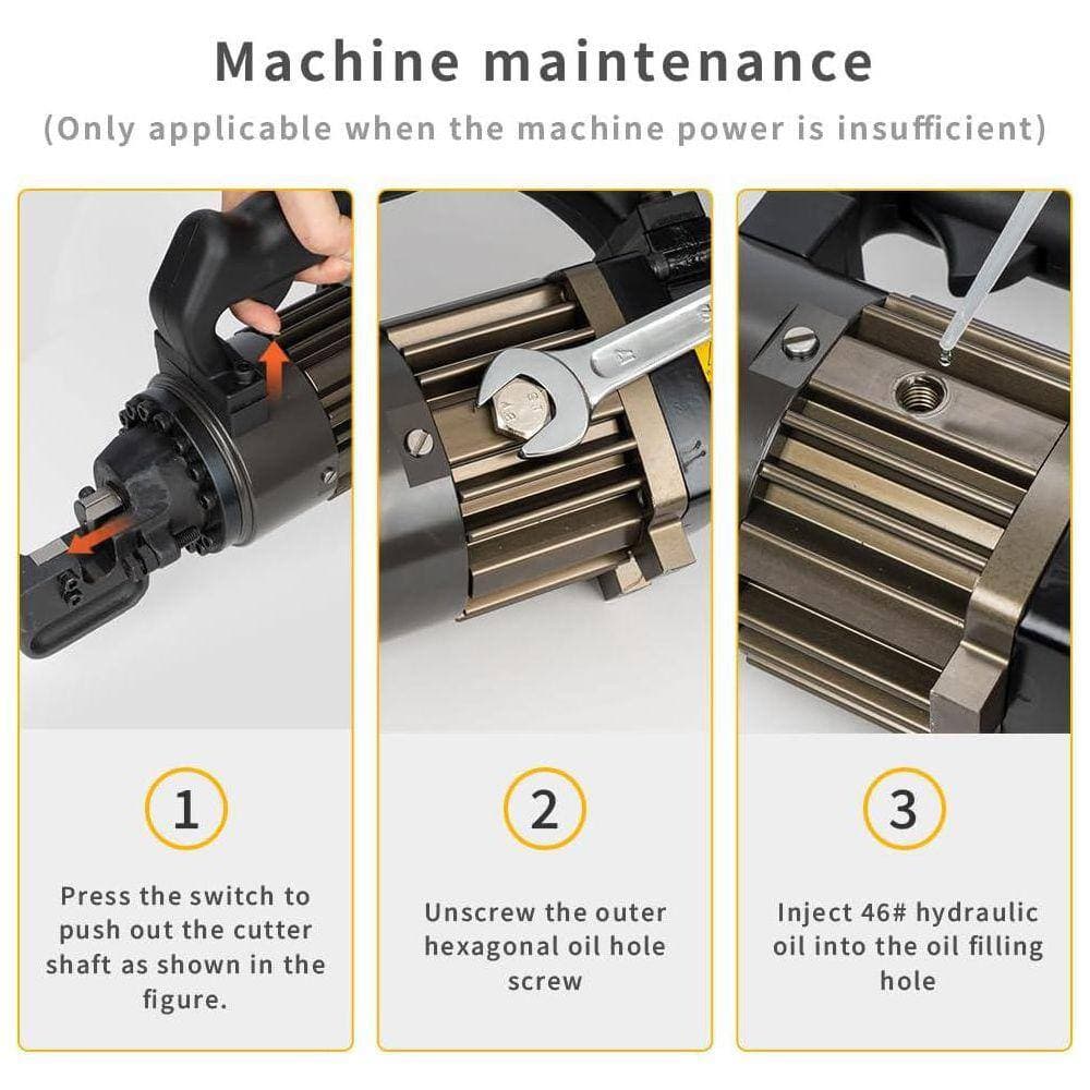 KIWDZFU Electric Hydraulic Rebar Cutter 900-Watts Cutting up to 5/8 in. 4-16 mm Replaceable Blades Aviation Aluminum-Alloy Frame (2)