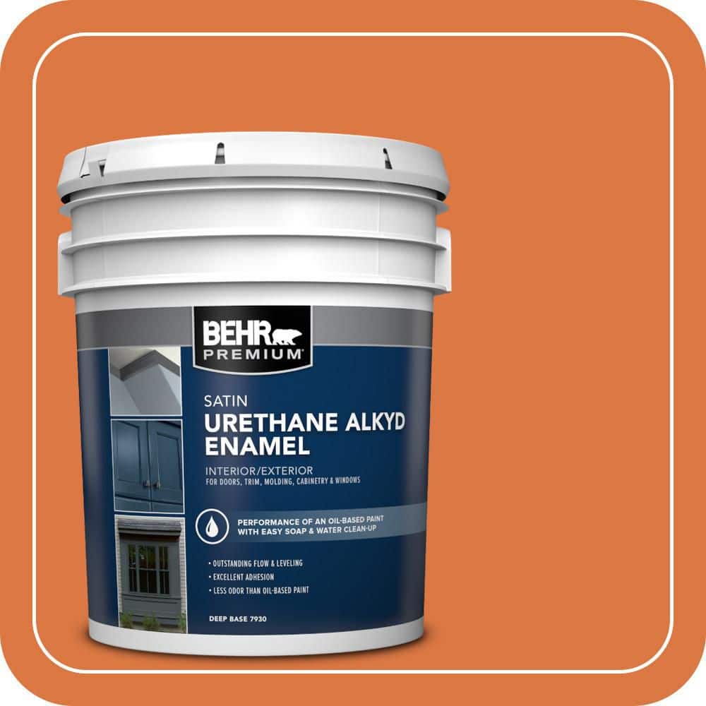 BEHR PREMIUM 5 gal. #P210-7 Japanese Koi Urethane Alkyd Satin Enamel Interior/Exterior Paint
