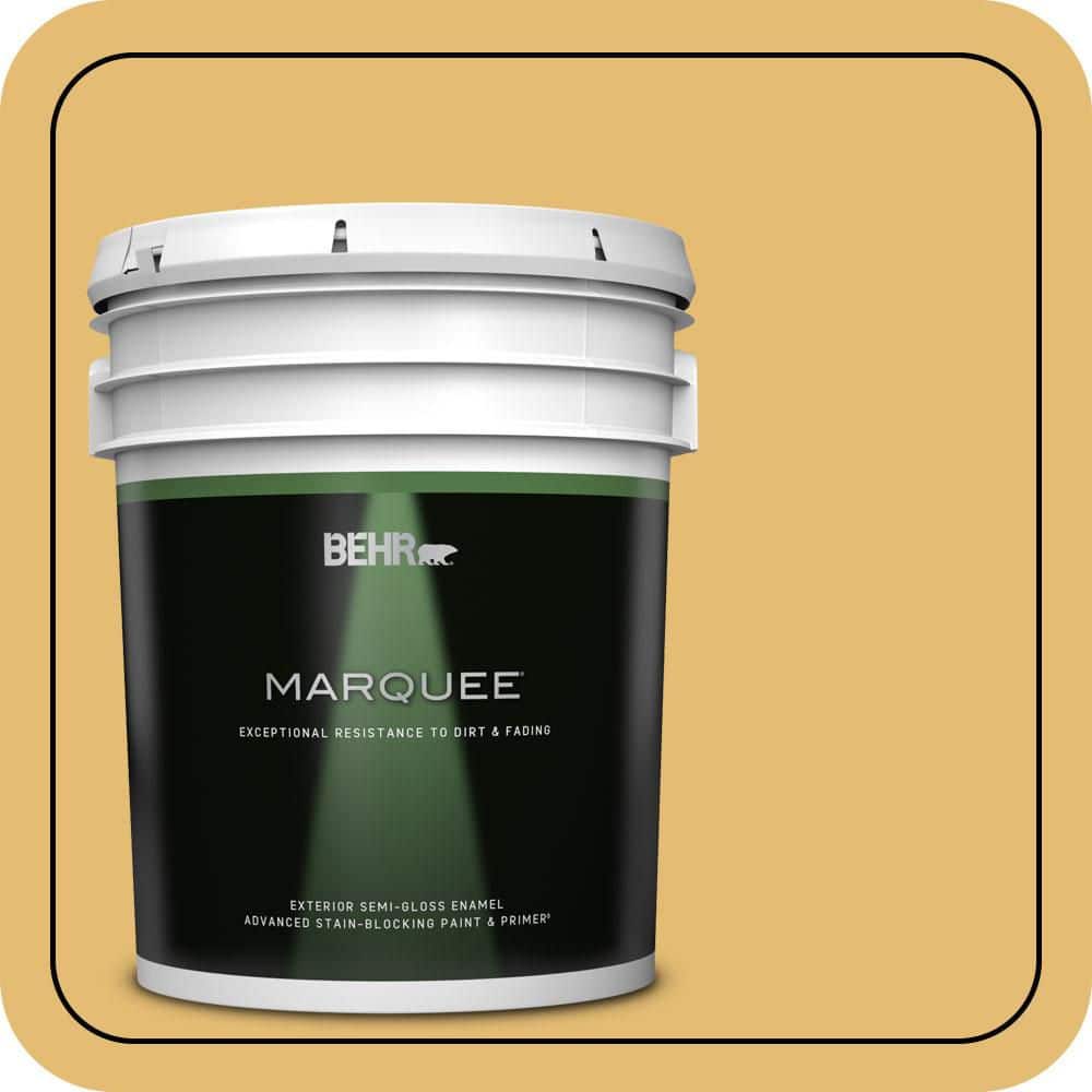 BEHR MARQUEE 5 gal. #PMD-96 Wild Wheat Semi-Gloss Enamel Exterior Paint & Primer