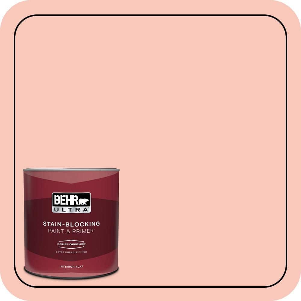 BEHR ULTRA 1 qt. #P180-2 Sherbet Fruit Extra Durable Flat Interior Paint & Primer