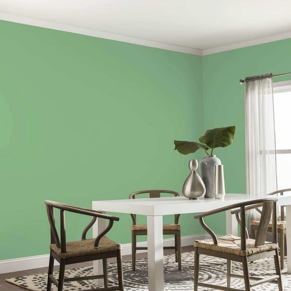 Glidden Premium 1 gal. PPG1131-5 Chatty Cricket Satin Interior Latex Paint (4)