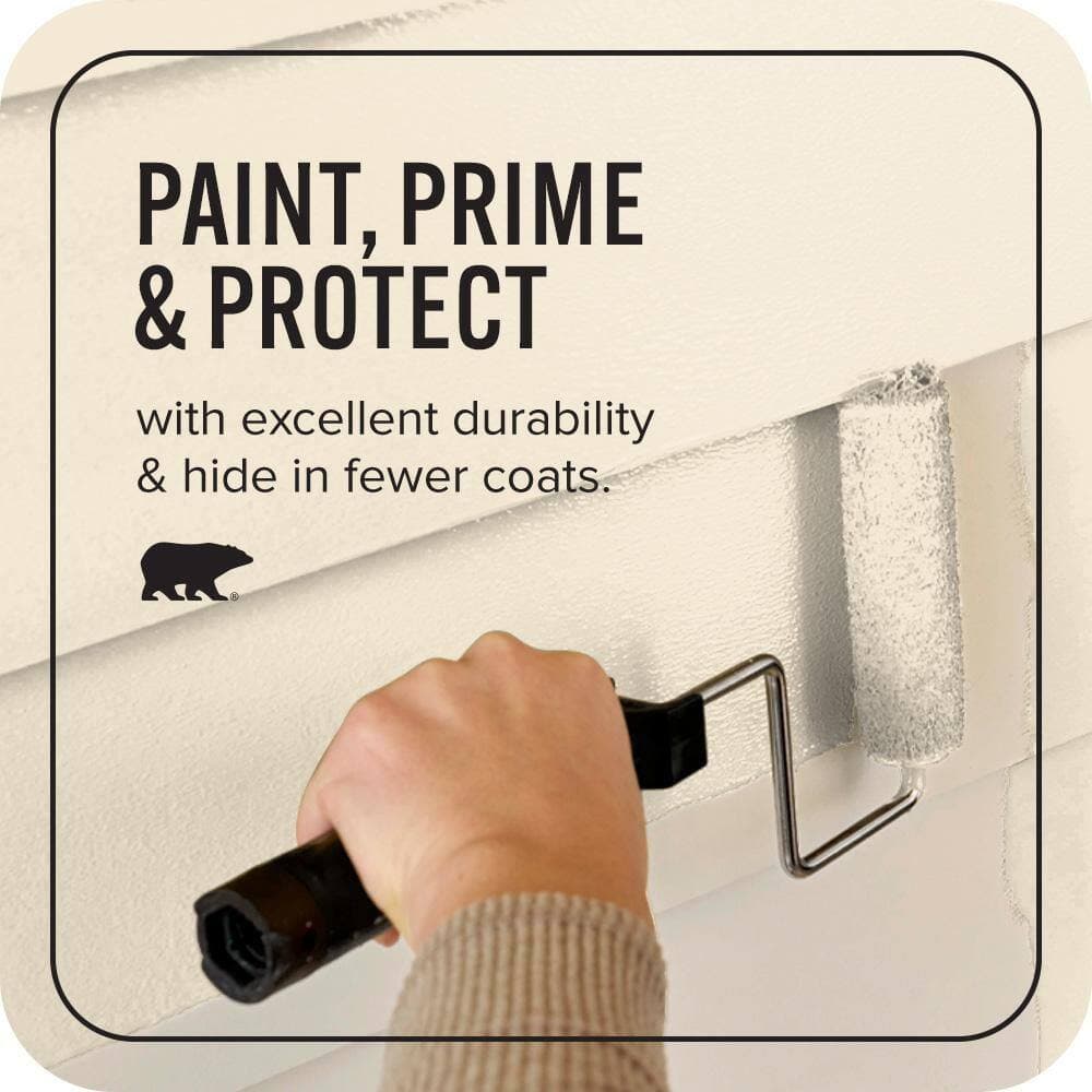 BEHR ULTRA 1 qt. #S300-1 French Creme Satin Enamel Exterior Paint & Primer (3)
