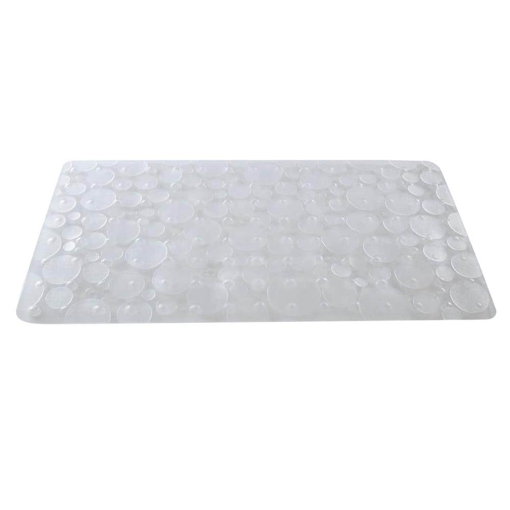 Bath Bliss 14.4 in. W x 29.4 in. L Recycled PVC Non Slip Textured Bath Mat in Clear (1)