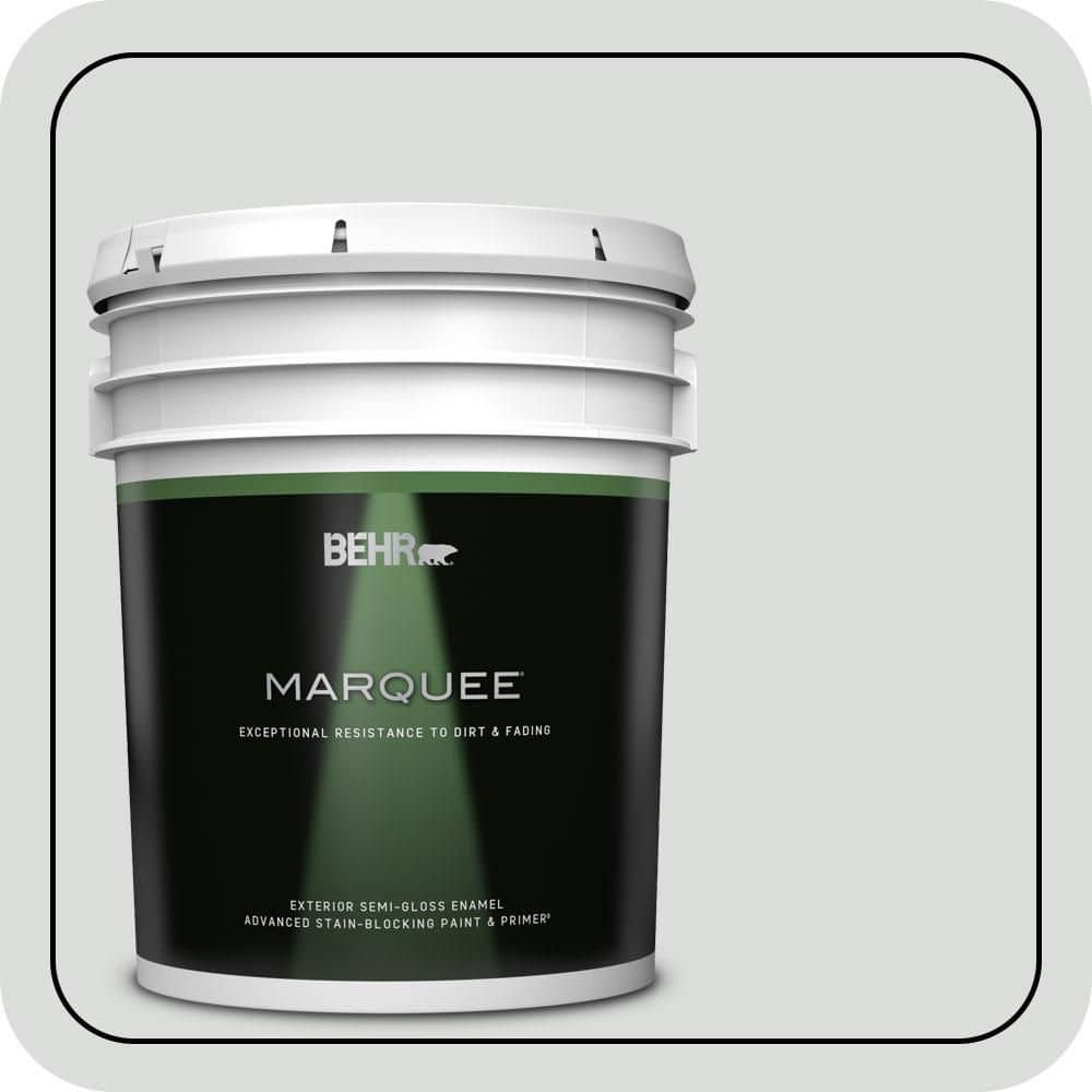 BEHR MARQUEE 5 gal. #N500-1 Shiny Luster Semi-Gloss Enamel Exterior Paint & Primer