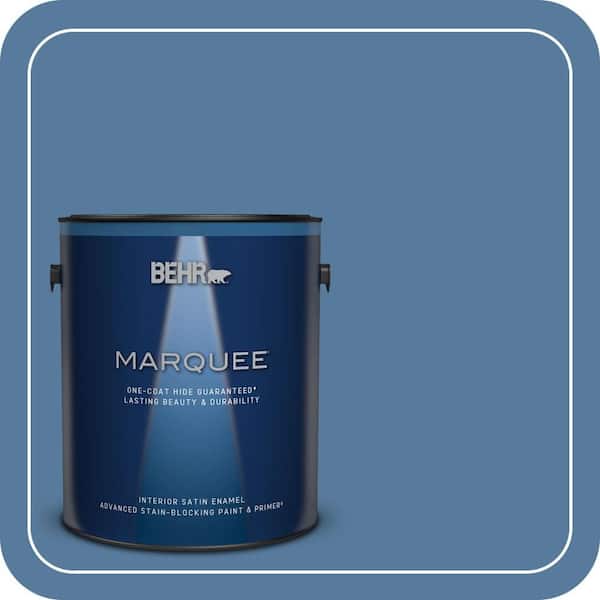 BEHR MARQUEE 1 gal. #PPU14-02 Glass Sapphire One-Coat Hide Satin Enamel Interior Paint & Primer (2)