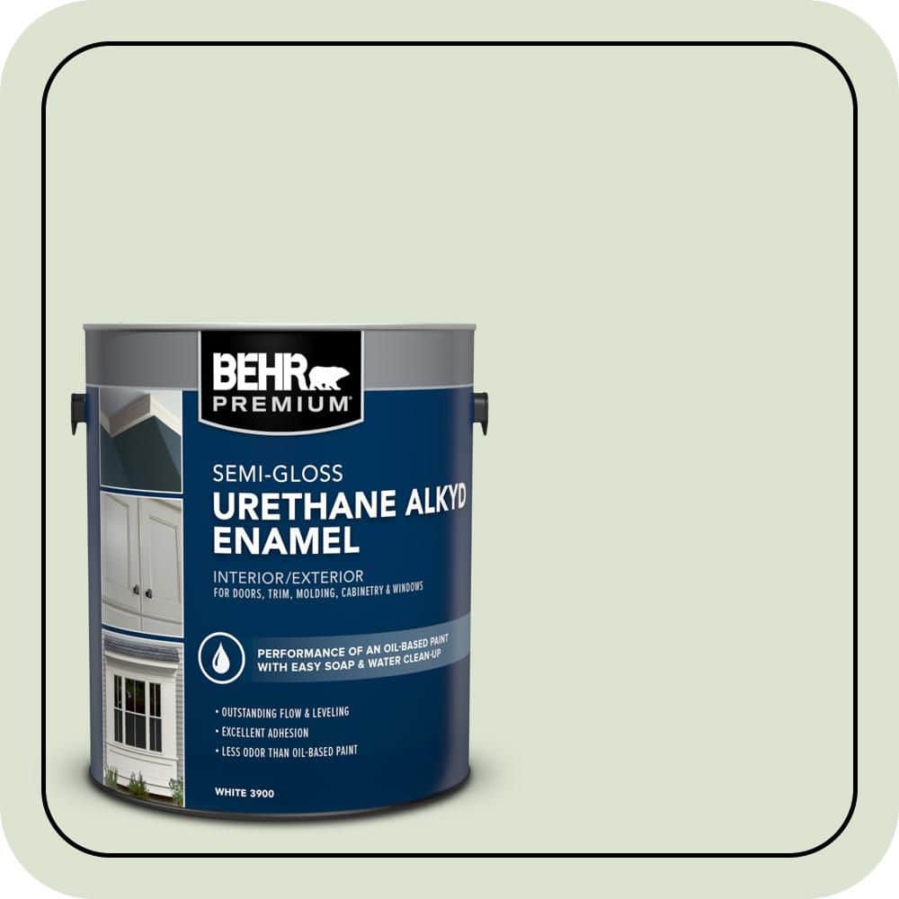 BEHR PREMIUM 1 gal. #430E-2 Mystical Sea Urethane Alkyd Semi-Gloss Enamel Interior/Exterior Paint (1)
