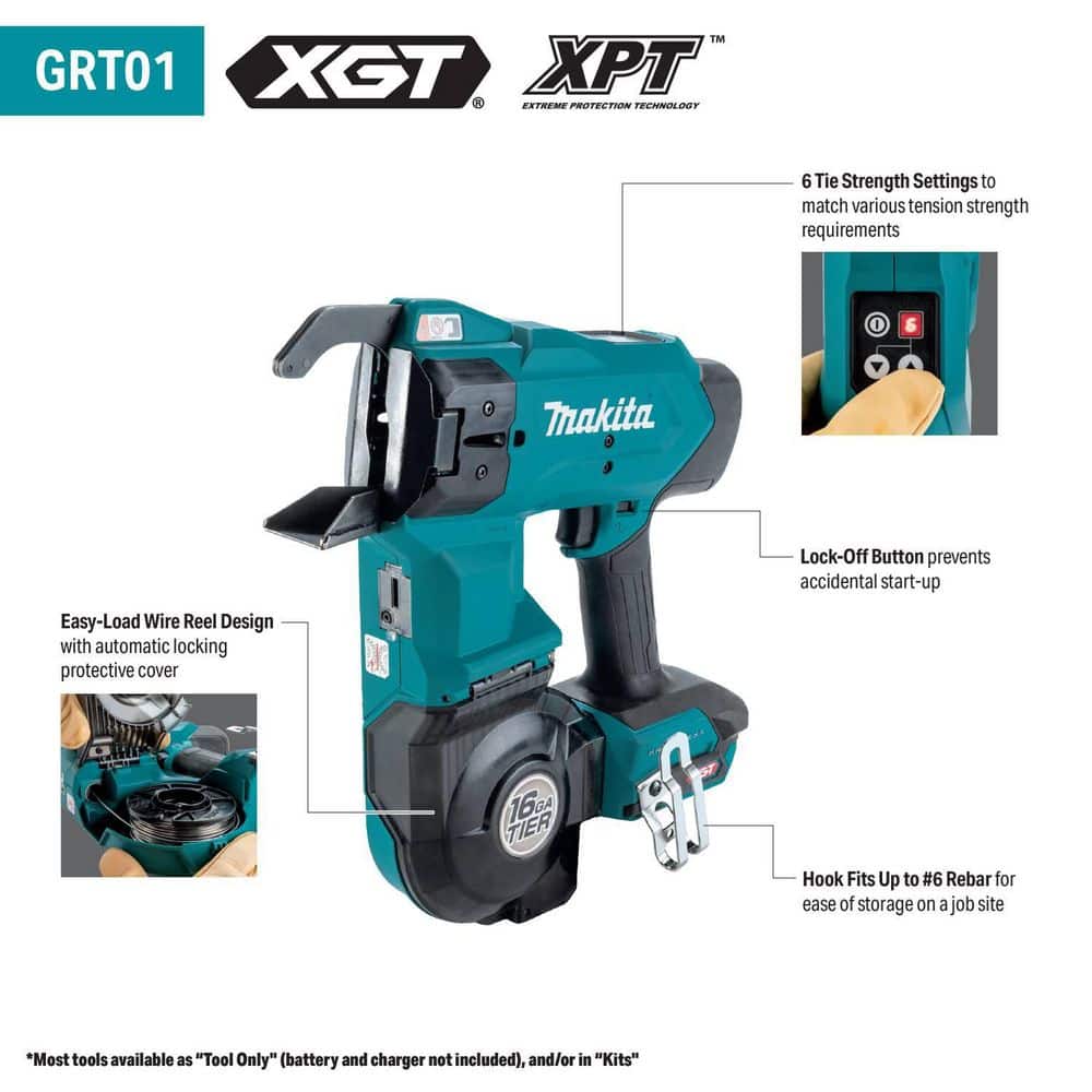 Makita 40-Volt max XGT Lithium-Ion Brushless 16 Gauge Rebar Tying Tool Kit (2.5 Ah) (2)