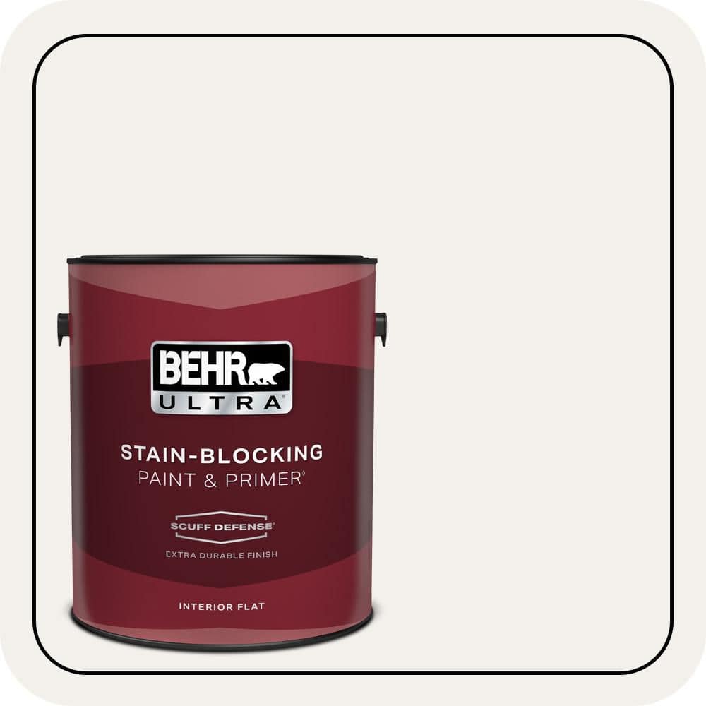 BEHR ULTRA 1 gal. #PWN-15 Silk Pillow Extra Durable Flat Interior Paint & Primer (1)