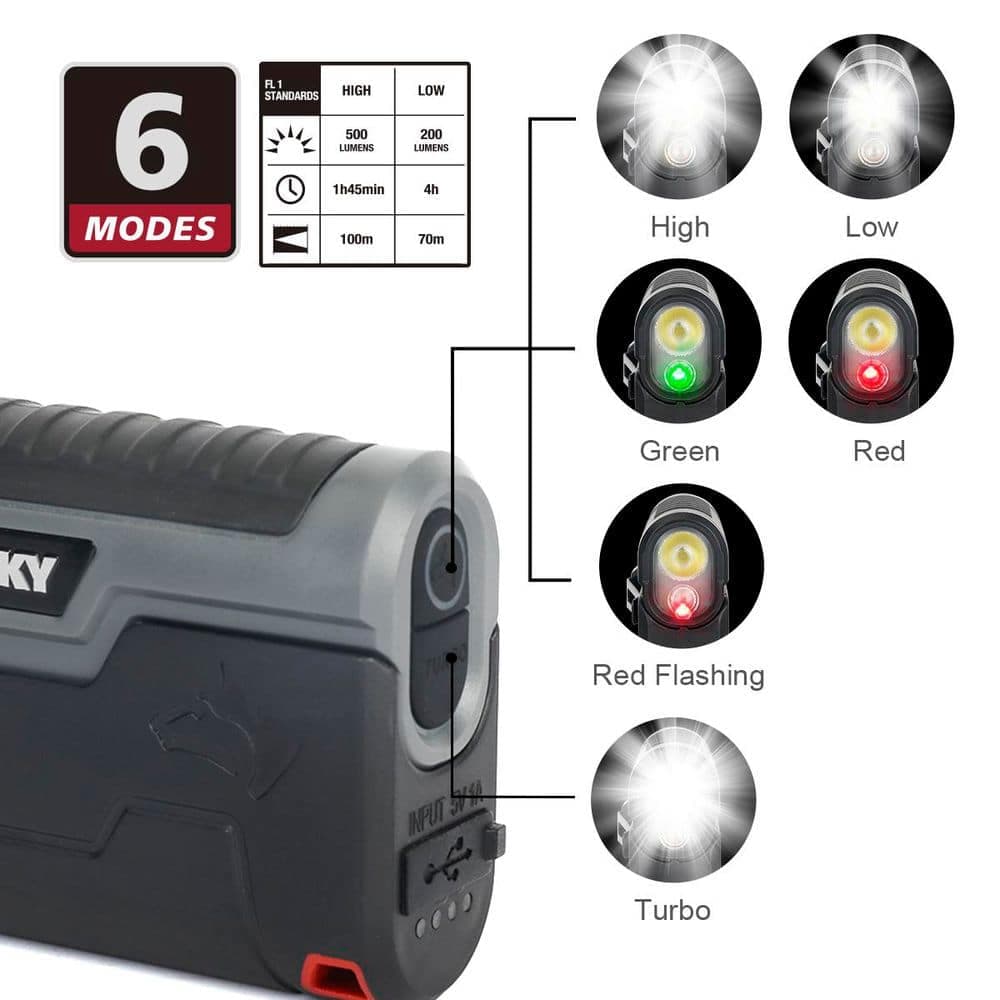 Husky 500-Lumens Compact LED Rechargeable Flashlight with Rechargeable Holster (3)