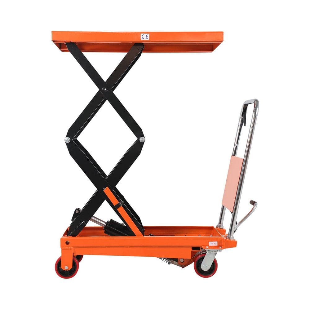 TORY CARRIER Hydraulic Lift Table Cart 770 lbs. Double Scissor Lift Table 35.8 in. x 19.7 in. Platform Size 51.2 in. Max Lift Orange (1)
