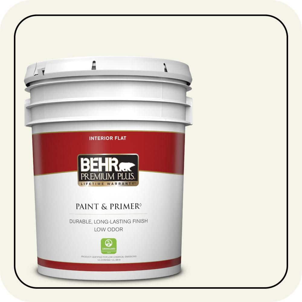 BEHR PREMIUM PLUS 5 gal. #W-F-700 Moon Rise Flat Low Odor Interior Paint & Primer