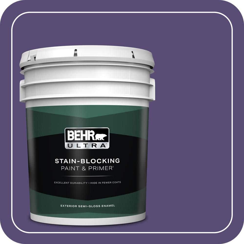 BEHR ULTRA 5 gal. #MQ5-42 Perpetual Purple Semi-Gloss Enamel Exterior Paint & Primer