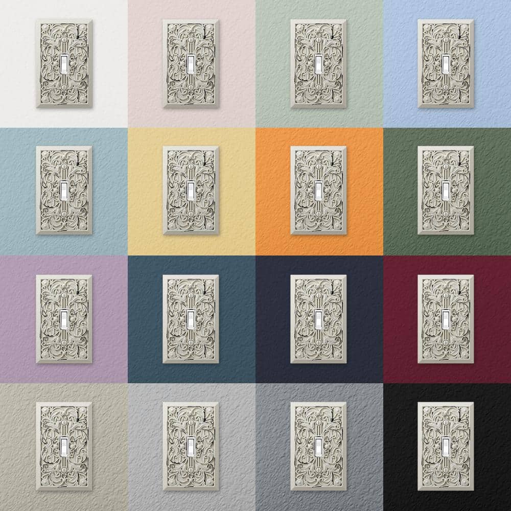 AMERELLE Filigree Gang Coax Metal Wall Plate (3)