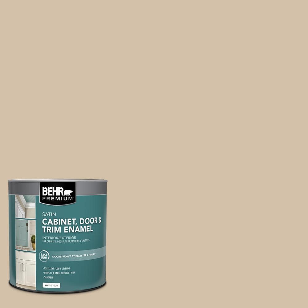 BEHR PREMIUM 1 qt. #PPU7-08 Baja Satin Enamel Interior/Exterior Cabinet, Door & Trim Paint (1)