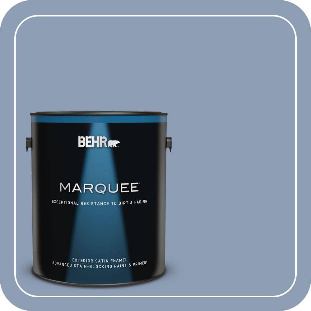 BEHR MARQUEE 1 gal. #PMD-72 Periwinkle Dusk Satin Enamel Exterior Paint & Primer