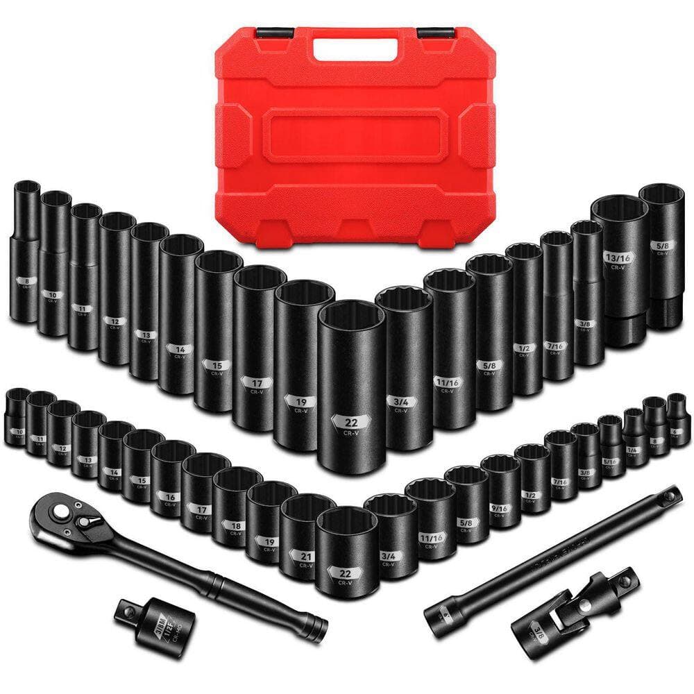 MYWISH 3/8 in. Drive Impact Socket Set 45-Pieces (1)