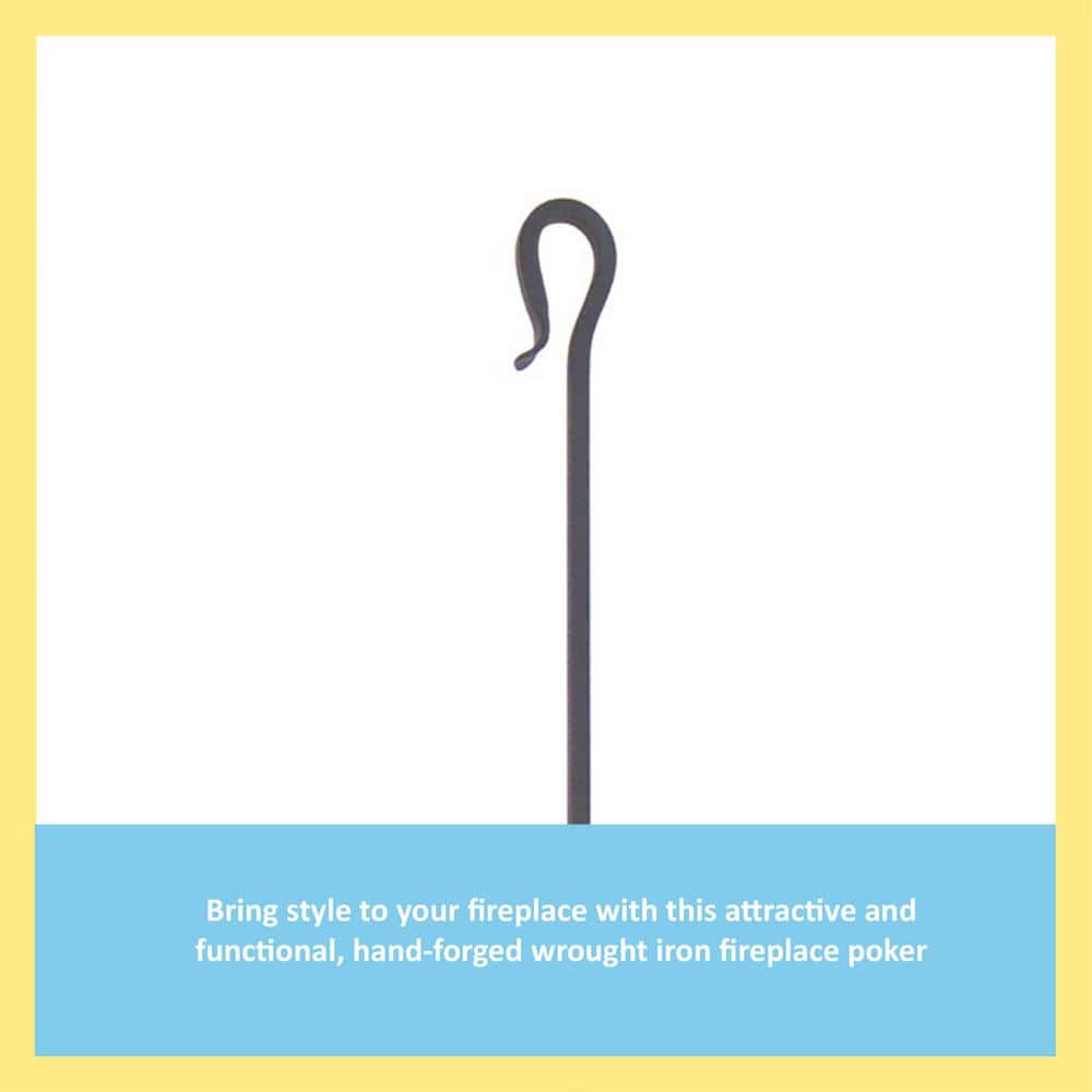 MINUTEMAN INTERNATIONAL Shepherd's Hook 28 in. Tall Fireplace Poker Tool, Graphite (2)
