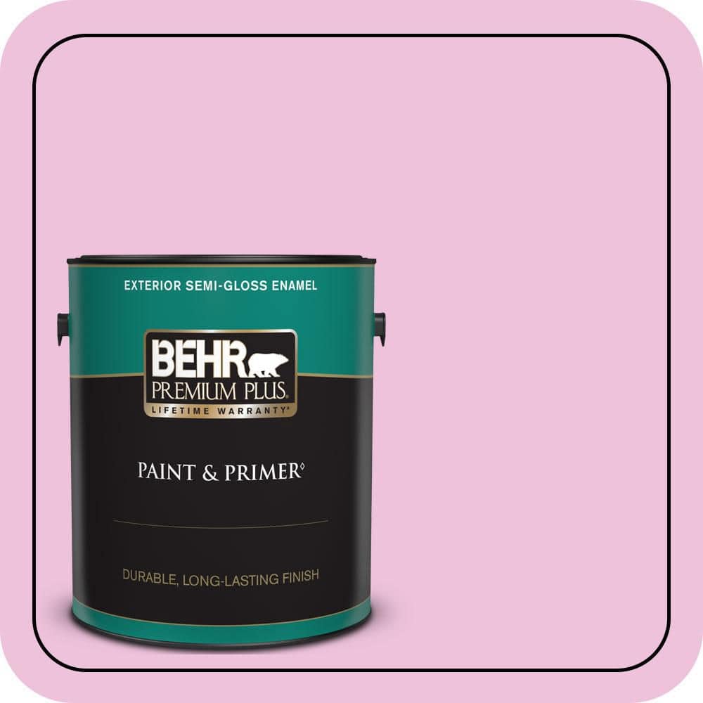 BEHR PREMIUM PLUS 1 gal. #P120-1 Starlet Pink Semi-Gloss Enamel Exterior Paint & Primer