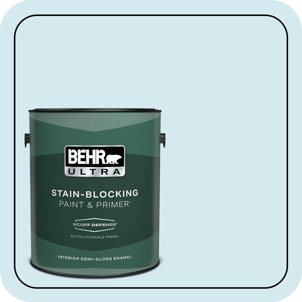 BEHR ULTRA 1 gal. #530A-1 Snowdrop Extra Durable Semi-Gloss Enamel Interior Paint & Primer
