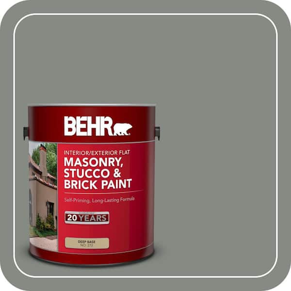 BEHR 1 gal. #MS-69 Army Green Flat Interior/Exterior Masonry, Stucco and Brick Paint (2)