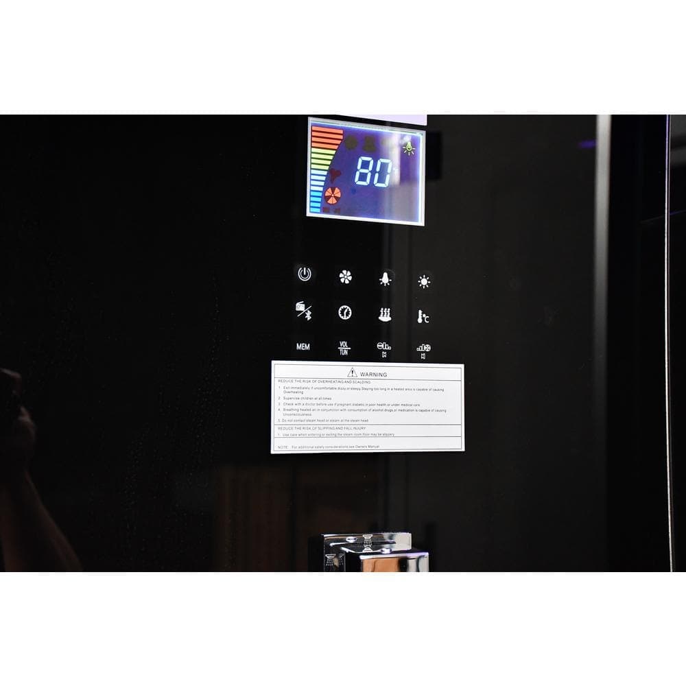 Unbranded Platinum 59 in. x 32 in. x 87 in. Steam shower kit in black with bluetooth and 6kW Steam Generator (2)