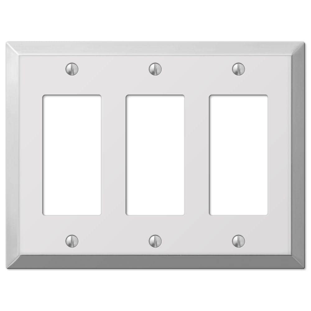 AMERELLE Metallic 3 Gang Rocker Steel Wall Plate - Polished Chrome