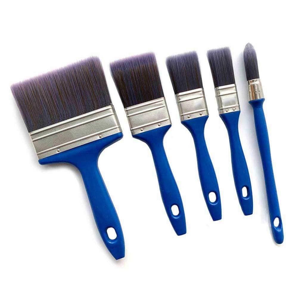 Dracelo 4 in. 2 in. 1.5 in. 1 in. and 0.6 in. Professional Paint Brush Set (5-Pack) (2)